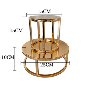 简单闪光金蛋糕架套装圆形金属铁糕点架甜点桌冷餐茶歇数字形状蛋糕工具 - Product Image 4