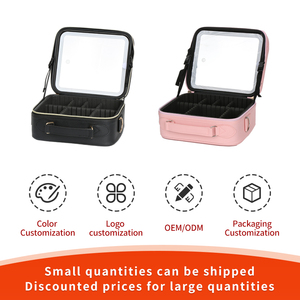 Du lịch hiện đại trang điểm túi xách tay LED mỹ phẩm Trường hợp với gương Bộ Chuyên Nghiệp thắp sáng trang điểm túi gương - Product Image 5