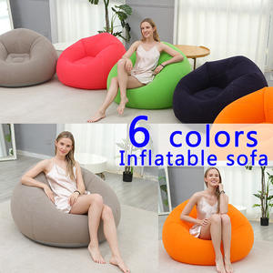 Bolsa de frijoles de fútbol Flocado de PVC de estilo moderno, bolsa de frijoles inflable en forma de bola transfronteriza portátil para sala de estar, dormitorio, al aire libre - Product Image 2