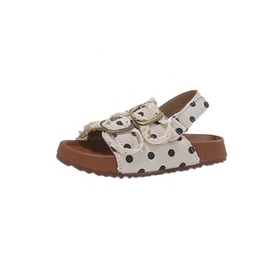 <span class=keywords><strong>Sandales</strong></span> antidérapantes pour filles et enfants, avec boucle réglable, à pois, avec garniture en dentelle, pour la plage, usage quotidien décontracté - Product Image 5
