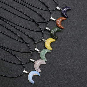 De alta calidad de <span class=keywords><strong>la</strong></span> venta al por mayor animales lindo pequeño encanto de Luna Colgante de Piedra COLLAR COLGANTE - Product Image 1