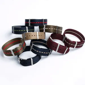 Offres Spéciales Nylon 20mm 22mm marron Twill Nylon bracelets de montre avec 304L boucle pour Tudor