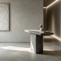 Table console moderne en marbre Dark_Emperado Wabi-Sabi pour salon