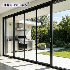Porte coulissante en aluminium ROGENILAN résistante aux intempéries, insonorisée et coupe-vent, pour patio extérieur, maison moderne, cuisine - Product Image 3