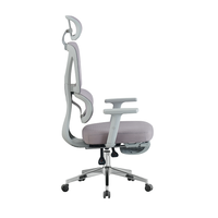 Chaise de bureau ergonomique pivotante avec accoudoirs en maille 2D, design moderne, avec repose-pieds et appuie-tête réglable