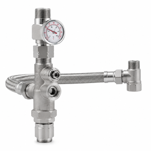 Vanne de mélange thermostatique OEM pour système de chauffage, avec manomètre, régulateur de gaz, soupape de décharge de pression et tuyau tressé pour surpresseur de réservoir - Product Image 3