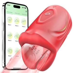 二合一应用控制9模式嘴唇包裹大嘴阴茎训练振动器自动男性手淫男性口交玩具 - Product Image 1
