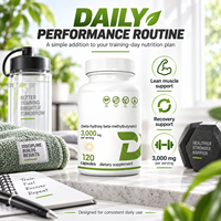 Capsules de calcium HMB - Complément nutritionnel sportif pour la synthèse des protéines, la croissance musculaire, la récupération post-entraînement, soutient la masse musculaire maigre