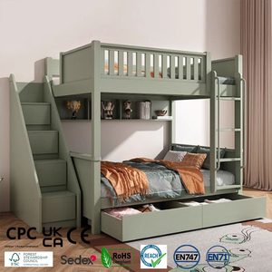 Lits haut-<span class=keywords><strong>bas</strong></span> détachables personnalisés Lits superposés modernes à deux étages <span class=keywords><strong>en</strong></span> bois massif pour enfants et filles Petite unité pliable - Product Image 1