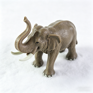 Statuetta realistica di <span class=keywords><strong>elefante</strong></span> in resina, modello di animale selvatico con il tronco in alto, giocattolo educativo per bambini e decorazione per la casa - Product Image 6