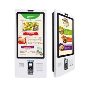 Zemin standı veya duvar montaj özelleştirilmiş fast food sipariş kiosk sipariş makinesi self servis ödeme kiosk restoran