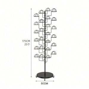 Estante móvil de exhibición de sombreros de varias capas para tienda de ropa, estantería de almacenamiento de sombreros para niños, expositor de sombreros de suelo. - Product Image 1