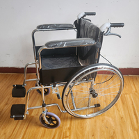 Fauteuil roulant manuel pliable en acier chromé brillant, modèle 809, classe II, pour usage clinique, best-seller, pliable, basique