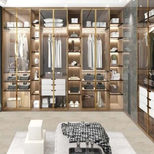 Armadi Moderni di Lusso in Legno Personalizzati dal Produttore con Ante Scorrevoli in Vetro per Camera da Letto - Product Image 2