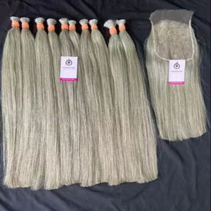 ผมต่อจากผมมนุษย์หยักศกสีเทา - Product Image 1