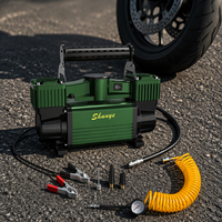 Compresseur d'air portable personnalisé à double cylindre 12V 150PSI en métal pour voitures et MPV avec gonflage rapide des pneus