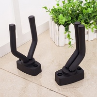 Guitar Hook Stand with Short Wall Hooks for Violin Ukulele Guitar Electric Guitar Bass-Durable Metal & Sponge Black Lightweight