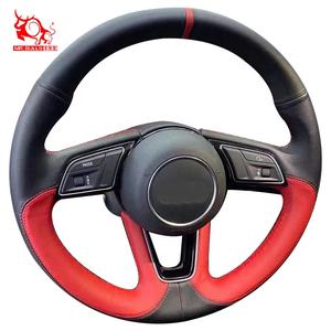 ปลอกหุ้มพวงมาลัยหนังสีดำแบบเย็บด้วยมือสำหรับรถ Audi A5 Sportback Cabriolet <span class=keywords><strong>A4</strong></span> allroad 2020 - Product Image 3