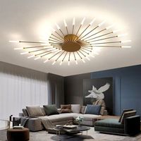 Plafonnier LED PM moderne à design rotatif, effet ciel étoilé, pour salon et chambre, protection oculaire, idéal pour plafonds bas