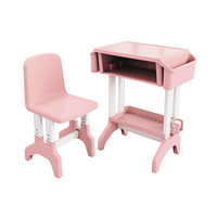 Ensemble de bureau et chaise d'écolier moderne, confortable, réglable en hauteur, en bois, personnalisable multicolore