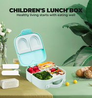 Ensemble de boîtes à lunch pour enfants en plastique recyclé sans BPA personnalisées Boîte à lunch Bento étanche et étanche Conteneur à lunch thermos pour adultes