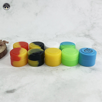Vente en gros 5ml 10ml pot de concentré en plastique transparent avec insert en silicone couvercle à visser
