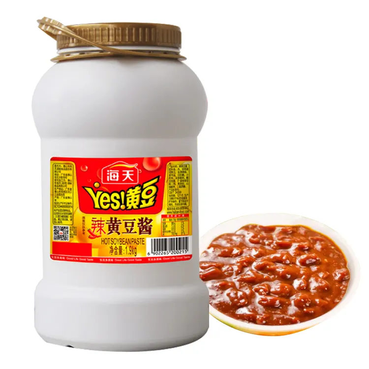 1.9kg Hot soybean sauce custom Chinese Halal food condiment soya sauce paste spicy hot soybean cook seasoning sauce paste