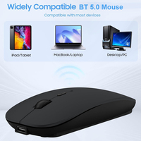 Souris sans fil BT5.0 rechargeable, silencieuse, mince, design 3D mini, compatible avec ordinateur portable, MacBook, Android, PC, Windows/Linux - Pour souris sans fil