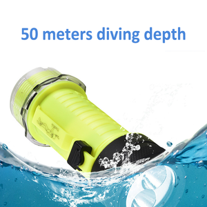 पानी के अंदर सफेद+पीली रोशनी वाली फ्लैशलाइट के साथ हाई ब्राइटनेस P50 डाइविंग फ्लैशलाइट मिनी एल्युमीनियम डुअल एलईडी टॉर्च - Product Image 4