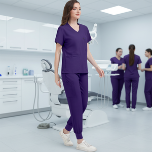 Conjuntos de Uniformes Médicos 42304 Unisex, Transpirables, Suaves, Mezcla de Spandex, para Uso Hospitalario, para Enfermeras y Doctores, con Elasticidad - Product Image 1