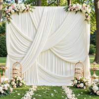 Rideaux plissés en soie de lait sur mesure pour toile de fond de mariage, idéaux pour la décoration d'événements et de fêtes de mariage (vente en gros)