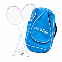 Raquette de badminton Jieling entièrement en carbone, raquette en fibre de carbone Jie Ling pour l'entraînement en club, les matchs en double, les sports en salle.