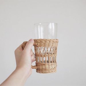 Tasse à boire en rotin osier tissé à la main, porte-tasse en rotin naturel, vintage, bon prix du Vietnam, - Product Image 6