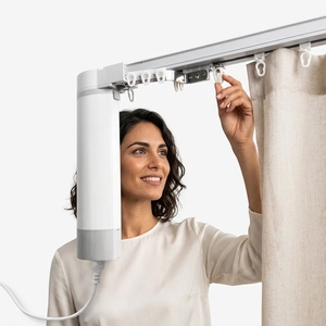 Rails de rideaux automatiques Shomfy en alliage d'aluminium de 1,8 mm avec accessoires intelligents pour salon, design moderne - Product Image 1