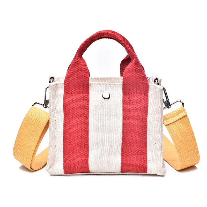 OEM 2022 Custom LOGO shoulder bag Canvas handbags Trendy Cotton Tote Bag with zipper canvas cross-body bag