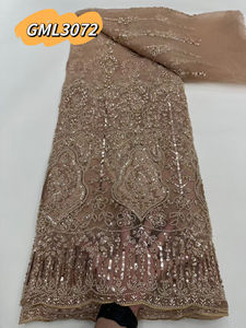 Luxe blauwe pailletten kant stof hoge kwaliteit 5 yards voor dames avondjurk en cocktailkleding - Product Image 3