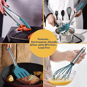 Set di utensili da cucina in Silicone per la casa e la cucina 15 pezzi di utensili da cucina con manico in Silicone antiaderente resistente al calore senza BPA - Product Image 4