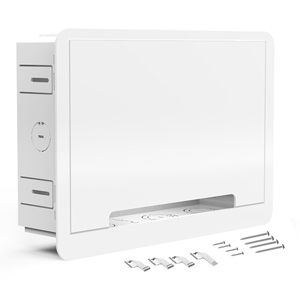 Caja de TV Empotrable en Pared, Blanca, de 9 Pulgadas, Sistema de Organización de Cables, para Dispositivos de TV y Cine en Casa - Product Image 1