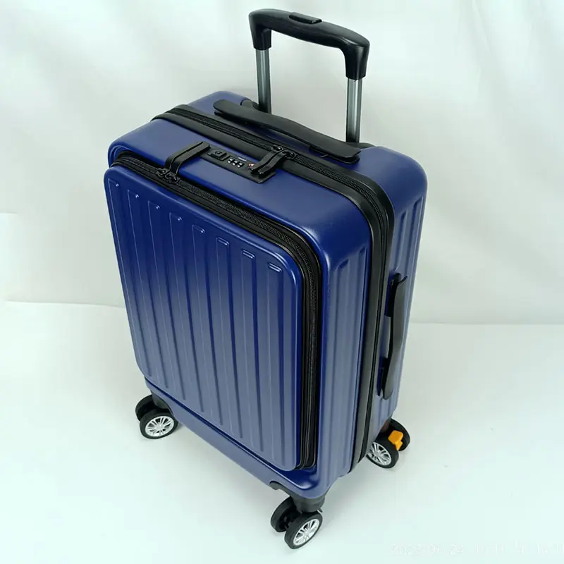 Hot selling PC Luggage Bags With Computer Compartment Front Open Laptop Pocket USB Charging Port Travel Suitcase