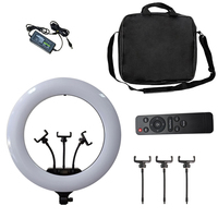 Kit Lampu Tripod 20-inci dengan Tas, Lampu LED Studio Video yang Dapat Diredupkan, Lampu Cincin Flash untuk Fotografi Selfie
