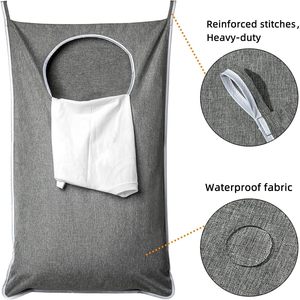 XL Hanging <b>Laundry</b> <b>Hamper</b> Bag, Extra Large Tear-resistance Door <b>Hamper</b> with Hooks for Dirty Clothes - Product Image 5