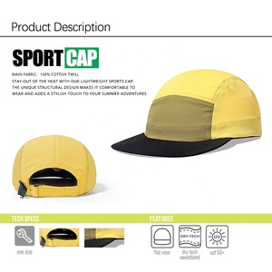 [Pieghevole, stivabile] BSCI Factory Custom 5 pannello Camper cappello non strutturato rapido asciutto campo impermeabile pieghevole berretto da corsa - Product Image 3
