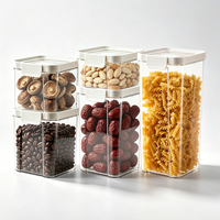 Recipientes Herméticos para Almacenamiento de Alimentos, Modulares, Transparentes, Apilables, con Tapa de Bloqueo, Frascos Herméticos Libres de BPA, Organizador de Granos y Pasta para Despensa