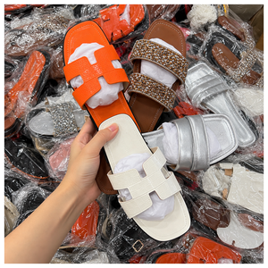Tongs en PU tendance pour femmes, style tropical élégant, en solde - Product Image 1