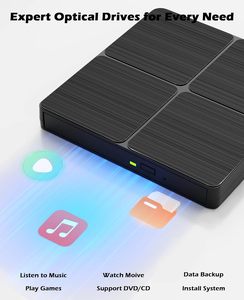 Lecteur optique externe <span class=keywords><strong>DVD</strong></span> RW, <span class=keywords><strong>graveur</strong></span>, transfert <span class=keywords><strong>de</strong></span> données haute vitesse, USB 3.0, compatible <span class=keywords><strong>DVD</strong></span>-RW avec PC <span class=keywords><strong>de</strong></span> bureau - Product Image 5