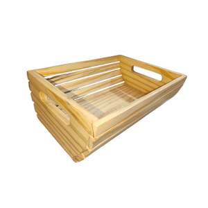 Elegante Bandeja de Madera Artesanal y Resistente con Soporte para Servir Desayuno, Aperitivos y Bebidas, Decoración Rústica para el Hogar o la Oficina - Product Image 1