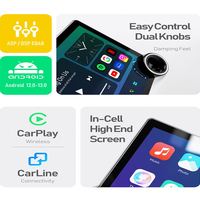10.33 pouces Android autoradios Double Din voiture stéréo Navigation lecteur multimédia 360 panoramique diamant 2K écran pour voiture