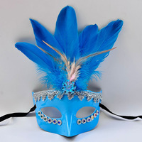 Masque en plumes pour Halloween, masque de mascarade, masque de cosplay, accessoire de costume de carnaval