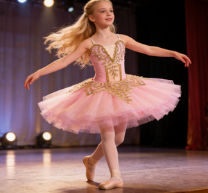 Gaun Tari Balet Suspender Rok Balerina Tiga Lapis Tulle Kostum Bordir untuk Pertunjukan Tari di Panggung untuk Anak-anak - Product Image 5