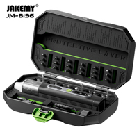 Tournevis électrique intelligent JAKEMY JM-8196 35-en-1, couple large de 1 N.m, 4 vitesses, rechargeable USB-C, kit portable DIY
